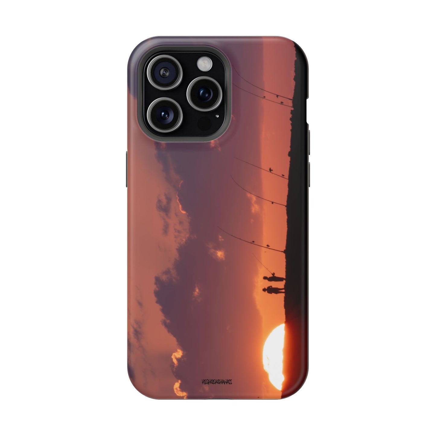 Phone Case ULUA Fishing at Kaena Point Sunset Design