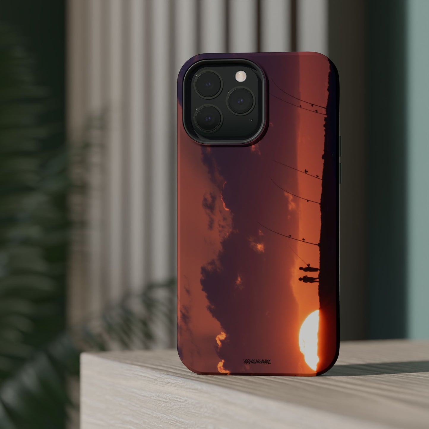 Phone Case ULUA Fishing at Kaena Point Sunset Design