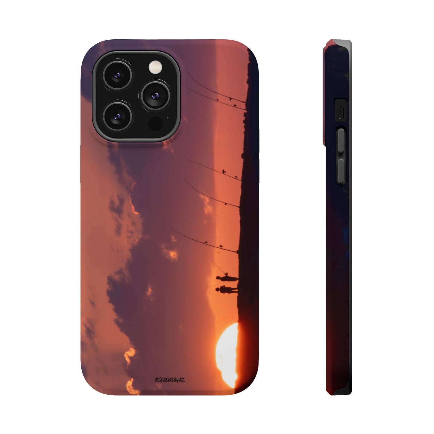 Phone Case ULUA Fishing at Kaena Point Sunset Design