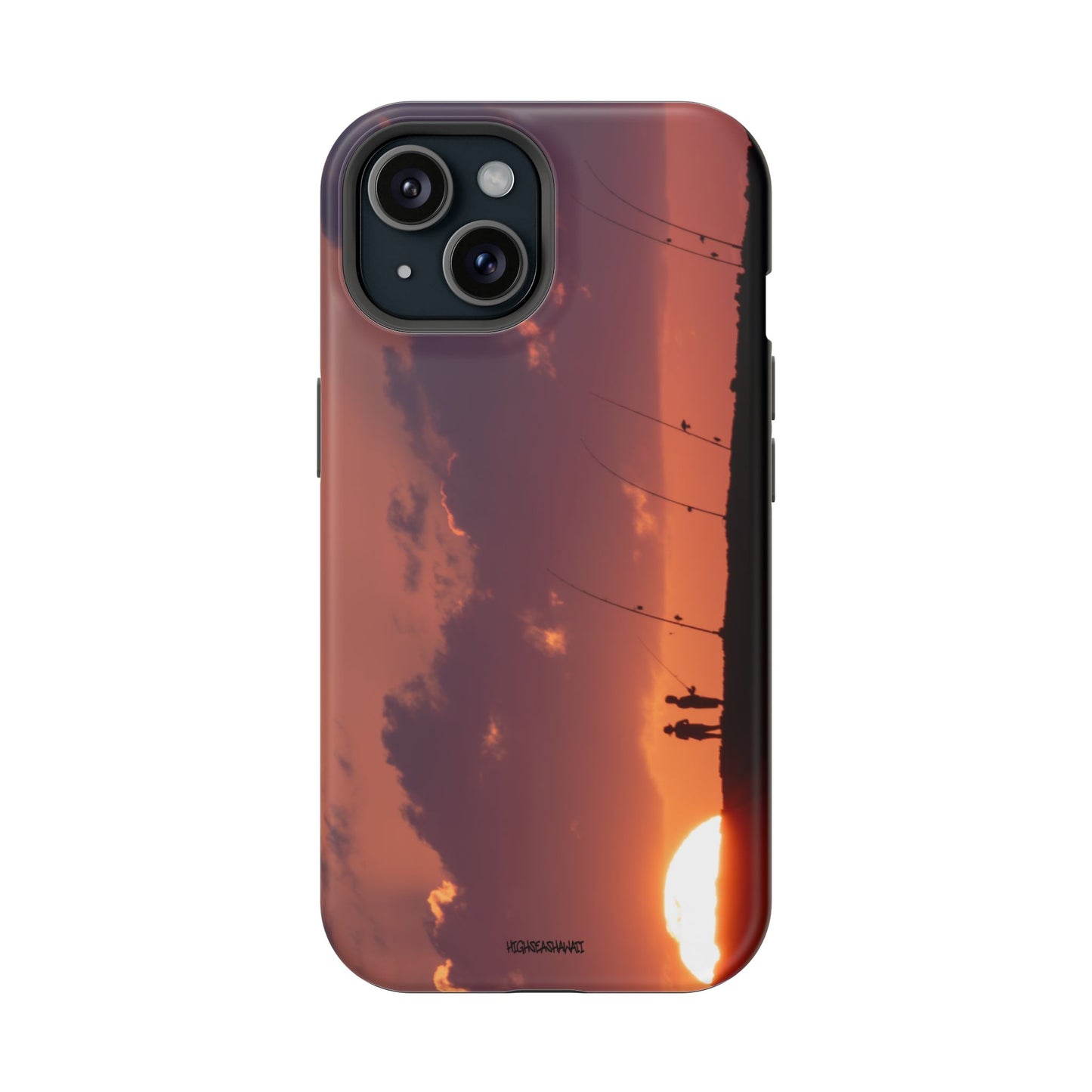 Phone Case ULUA Fishing at Kaena Point Sunset Design